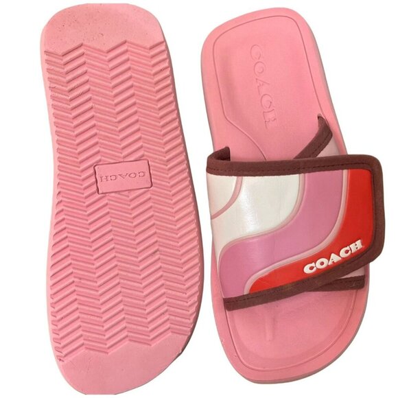 Coach Paxton Color-block (Pink/Brown) Sport Slides Size 8, Sporty Athleisure - Picture 2 of 4